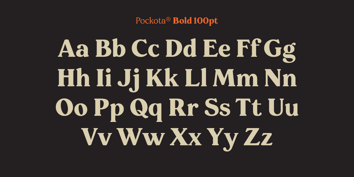 Przykład czcionki Pockota Light Italic